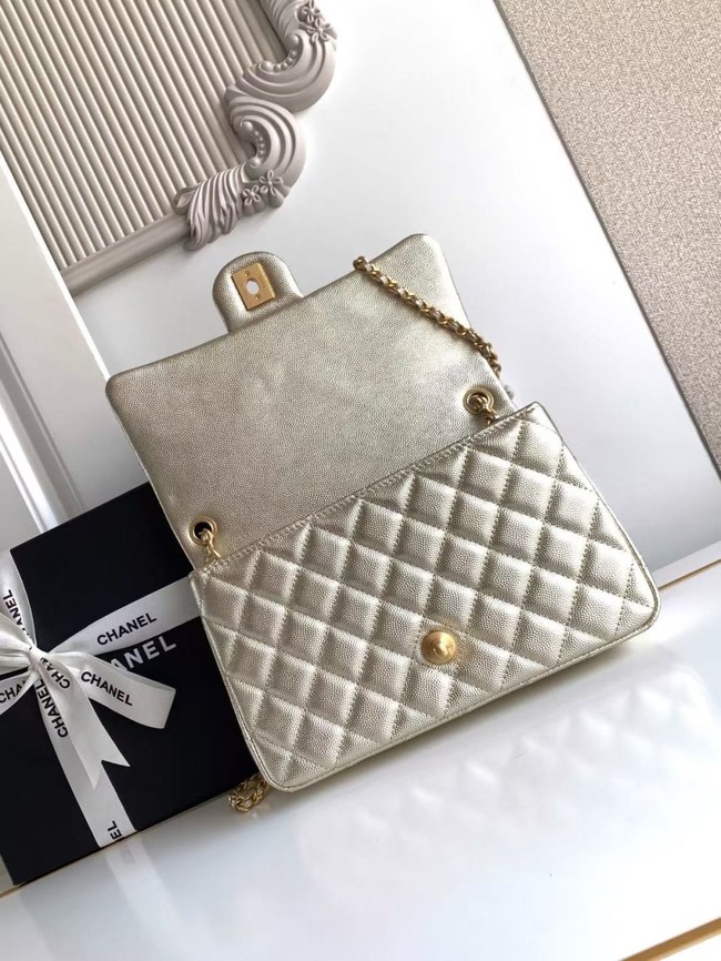 CHANEL small Flap Bag AS5756 light gold