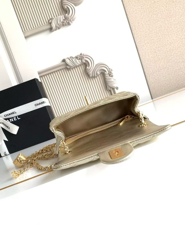 CHANEL mini Flap Bag  AS5759 light gold