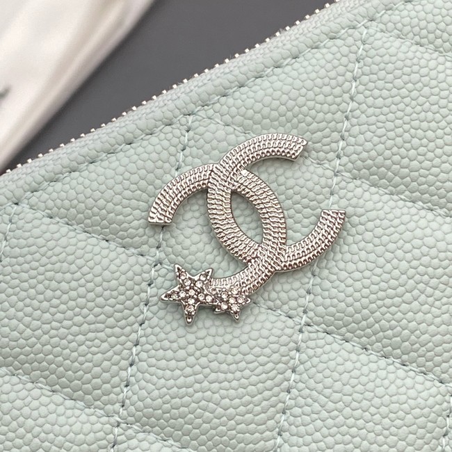 Chanel Zipped Pocket wallet S4811 light blue