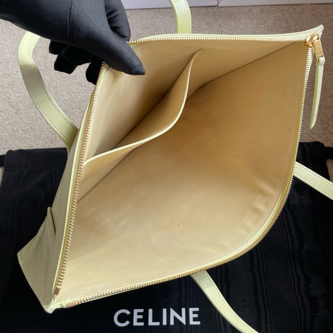 Celine FLAT CABAS NEW LUGGAGE IN GLOSSY CALFSKIN 123963 CITRUS
