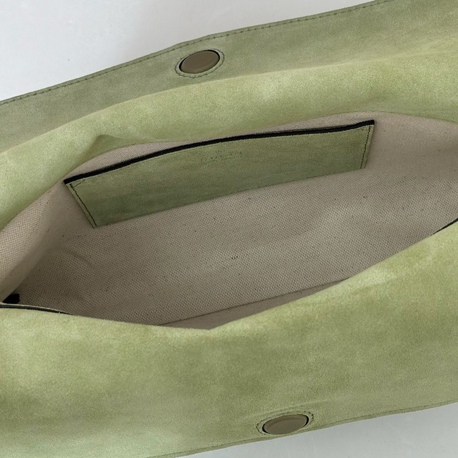GUCCI Medium shoulder bag with chain Suede 857622 green