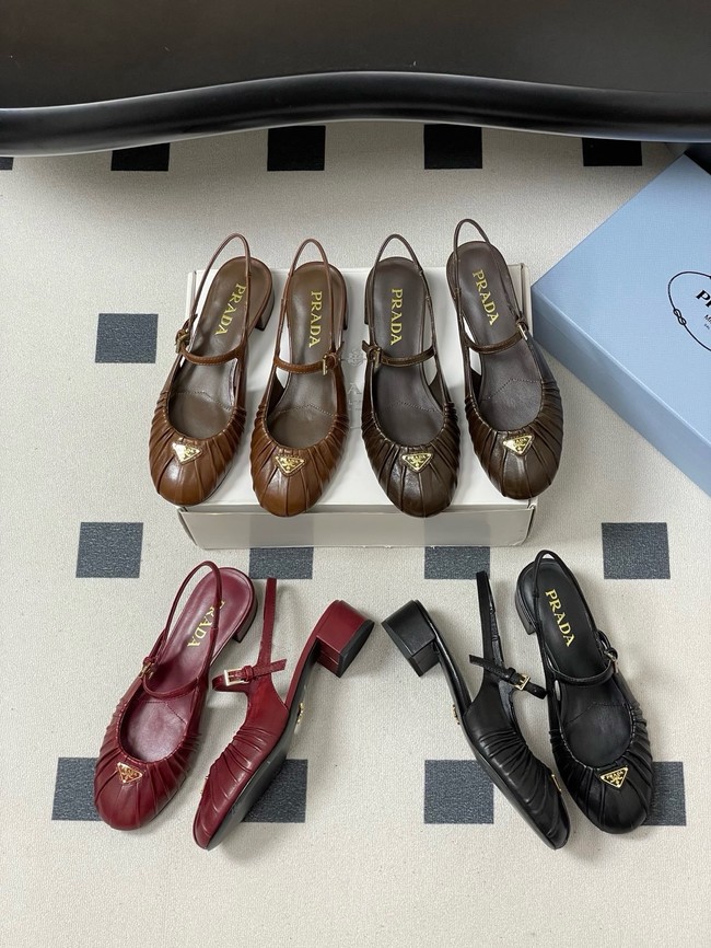 PRADA leather slingback Sandals 21056-2