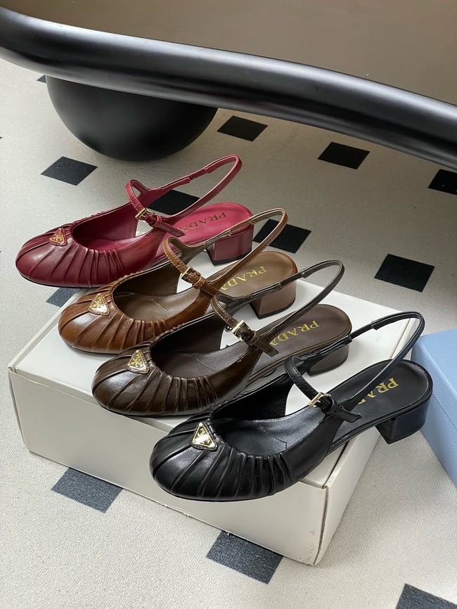 PRADA leather slingback Sandals 21056-3