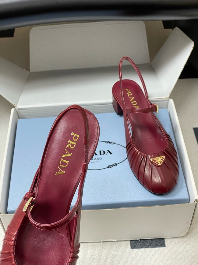 PRADA leather slingback Sandals 21056-4