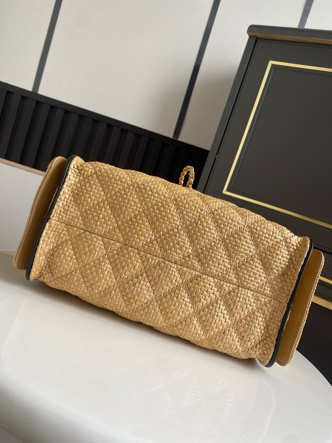 CHANEL 25 Small Handbag Printed Fabric AS5293 brown
