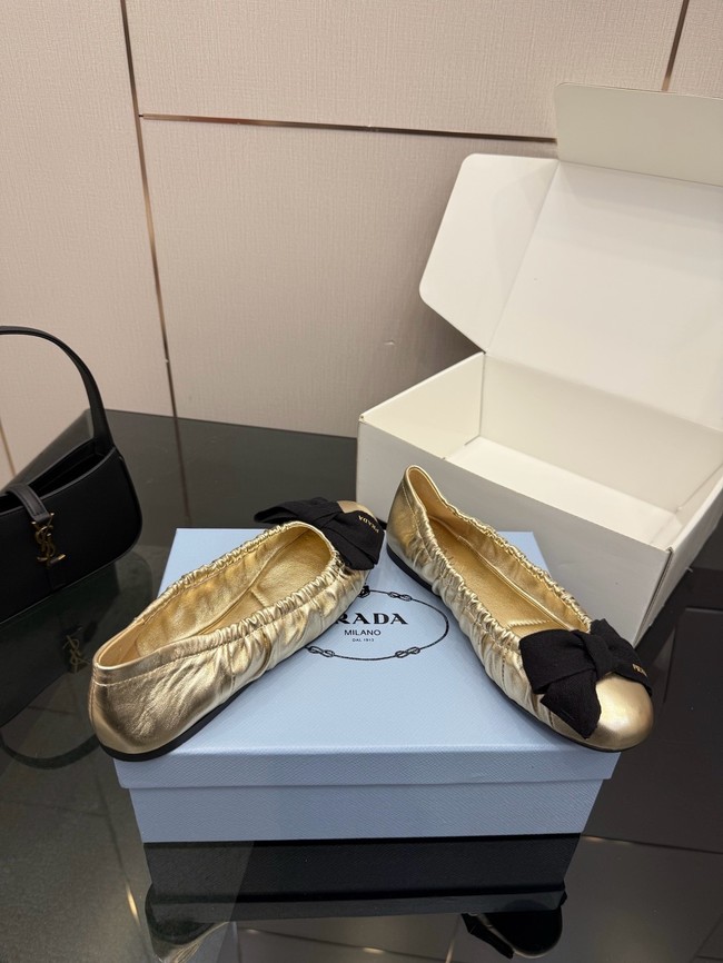 Prada Mordore nappa leather ballerinas with bow 55723-3