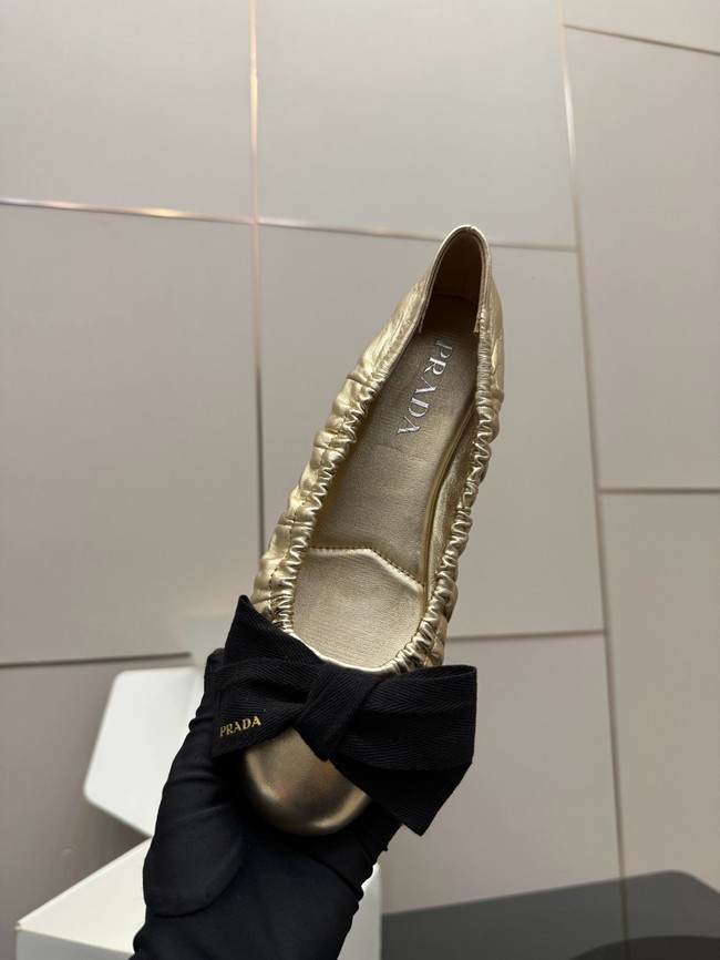 Prada Mordore nappa leather ballerinas with bow 55723-3