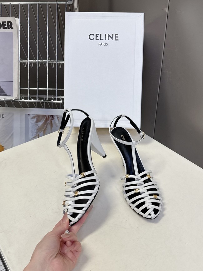 CELINE CAGE STRAPPY SANDAL IN LAMINATED LAMBSKIN 36657-2