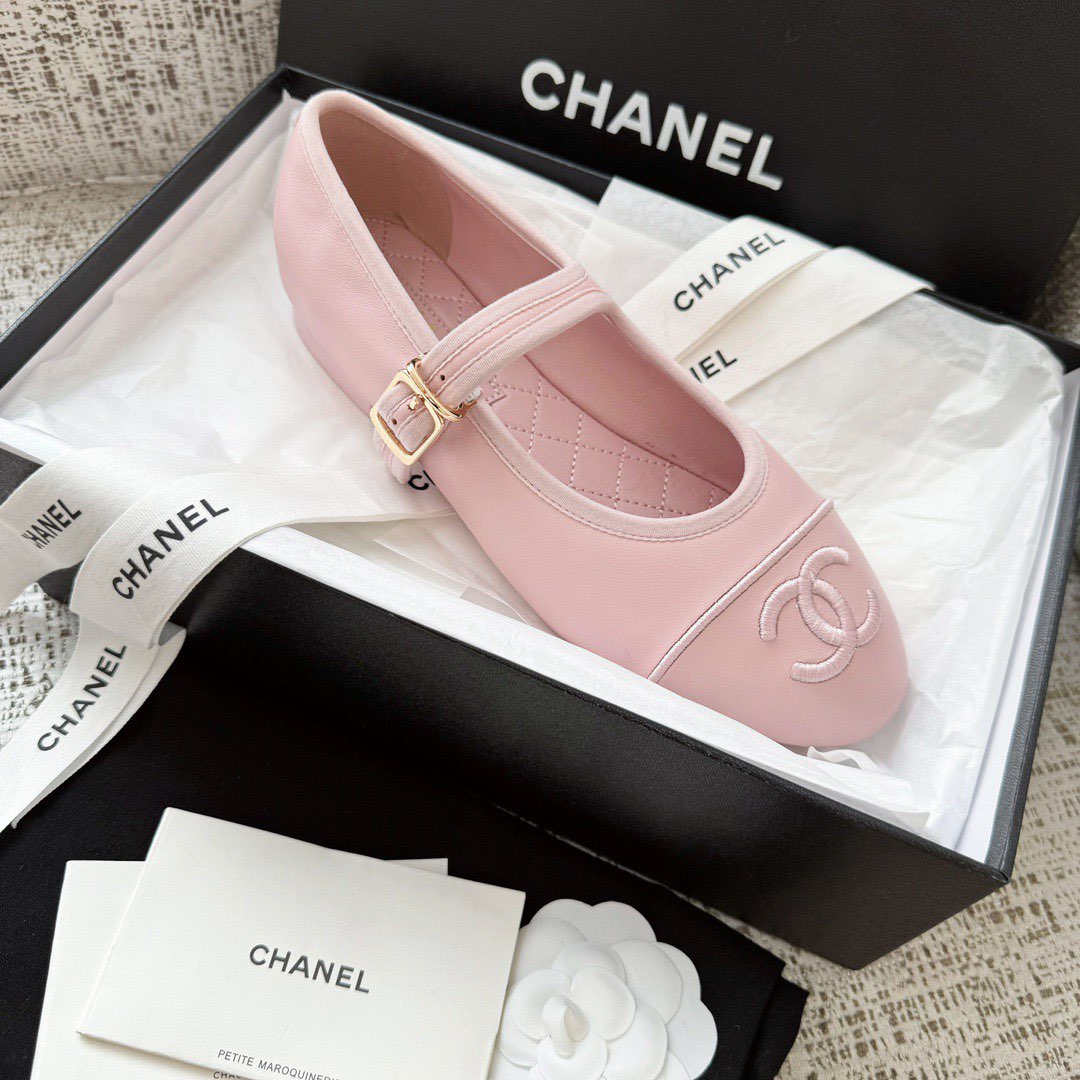 Chanel Ballet Flats Shoes 73013 Pink
