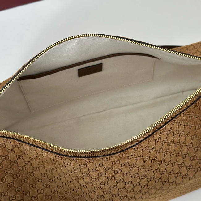 Gucci medium suede shoulder bag 862530 camel