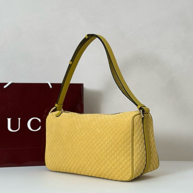 Gucci medium suede shoulder bag 862530 yellow