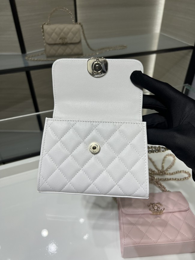 CHANEL CLUTCH WITH CHAIN AP3237 white
