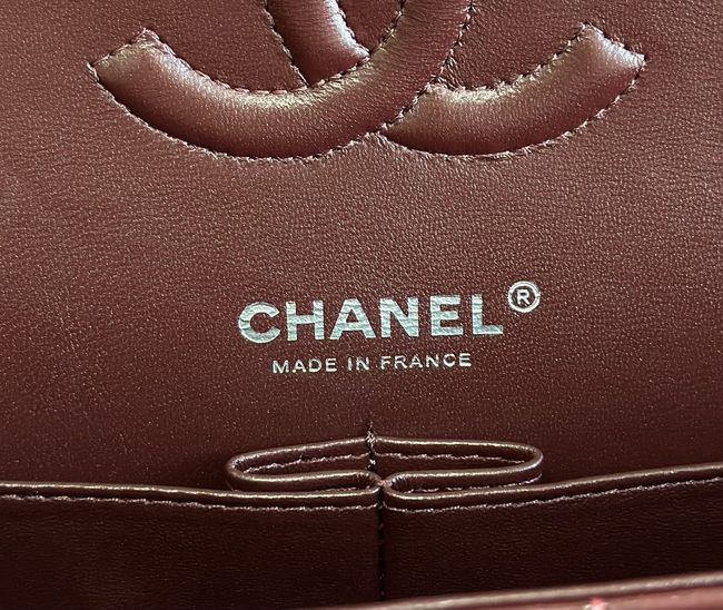 Chanel Small Flap Bag Crocodile Embossed 1112 Dark Burgundy&silver Chanel Small Flap Bag Crocodile Embossed 1112 Dark Burgundy&silver