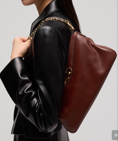 Gucci Starlet medium shoulder bag soft leather A00CI1 Dark brown
