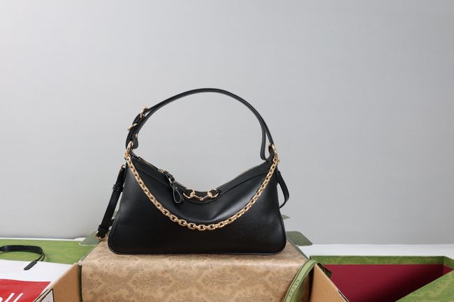 Gucci Starlet medium shoulder bag soft leather A00CI1 black