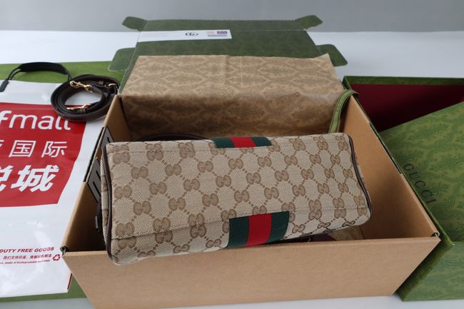 Gucci Borsetto medium boston bag canvas 866732 brown