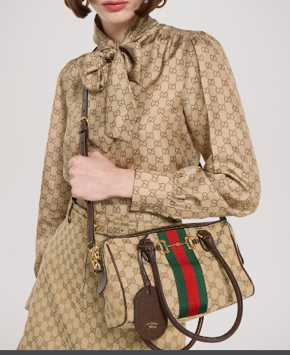 Gucci Borsetto medium boston bag canvas 866732 brown