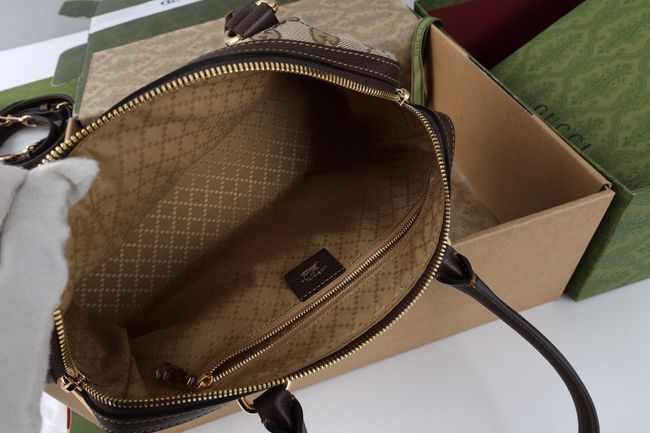 Gucci Borsetto medium boston bag canvas 866732 brown