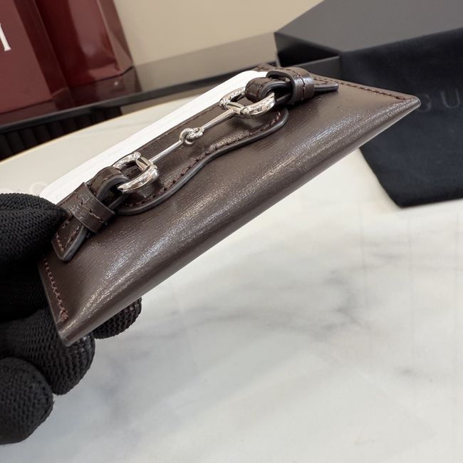 Gucci Card case with Horsebit A006YR dark brown