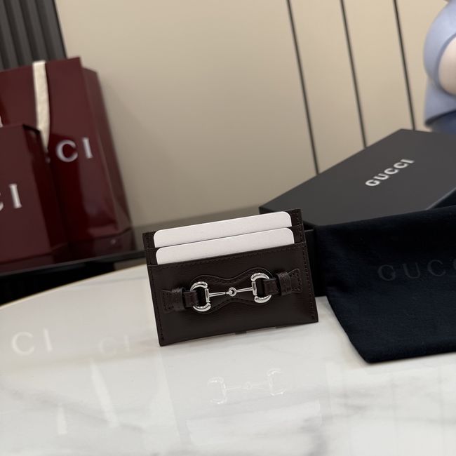 Gucci Card case with Horsebit A006YR dark brown