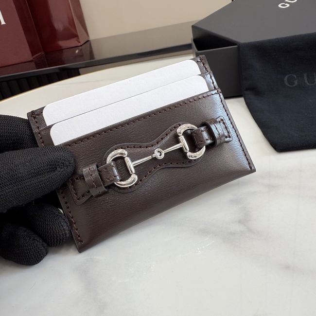 Gucci Card case with Horsebit A006YR dark brown