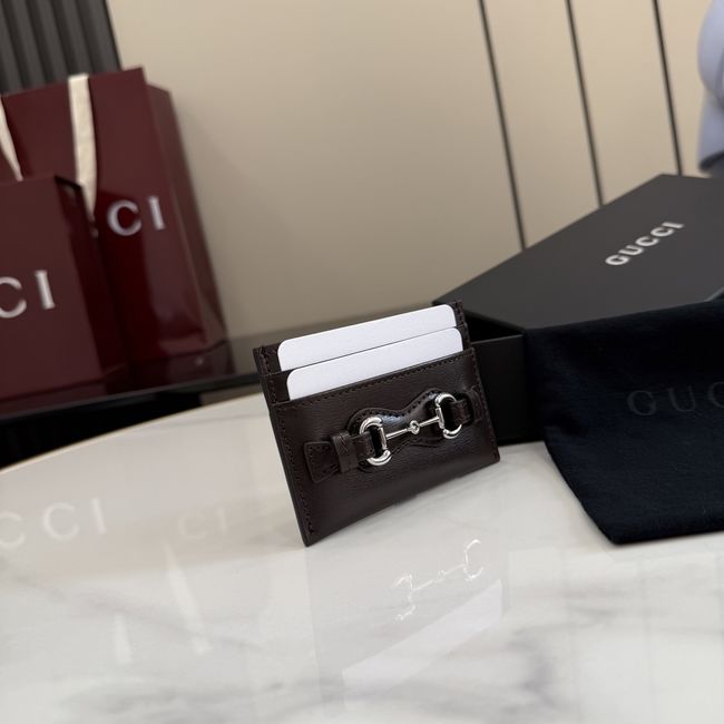 Gucci Card case with Horsebit A006YR dark brown