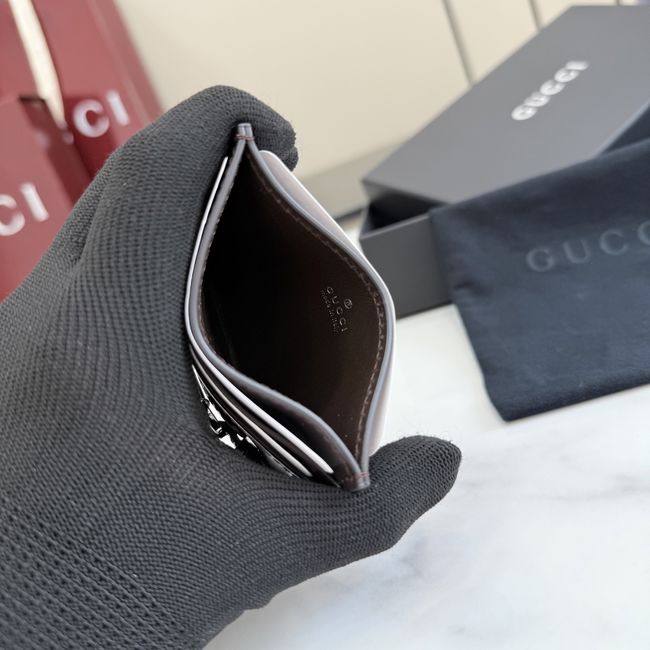 Gucci Card case with Horsebit A006YR dark brown