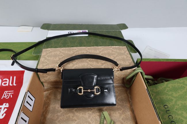 Gucci Horsebit Duomo small top handle bag A006O9 black Gucci Horsebit Duomo small top handle bag A006O9 black