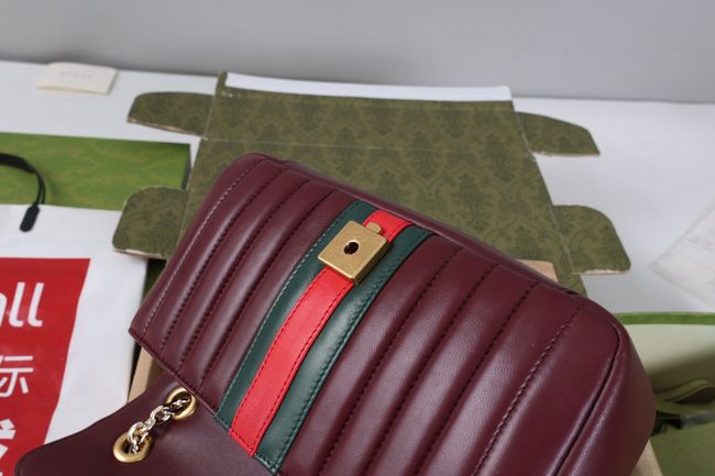 Gucci Jetset GG Marmont medium shoulder bag A005XW  burgundy