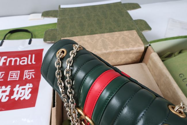 Gucci Jetset GG Marmont medium shoulder bag A005XW dark green