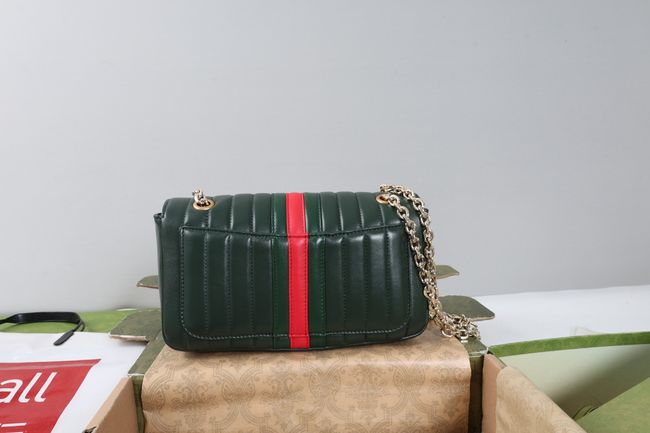 Gucci Jetset GG Marmont medium shoulder bag A005XW dark green