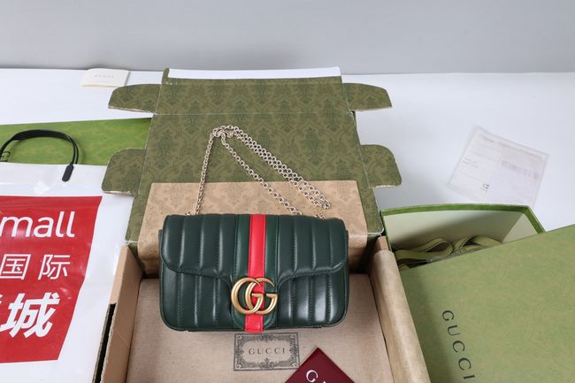 Gucci Jetset GG Marmont small shoulder bag A006X1 Dark green