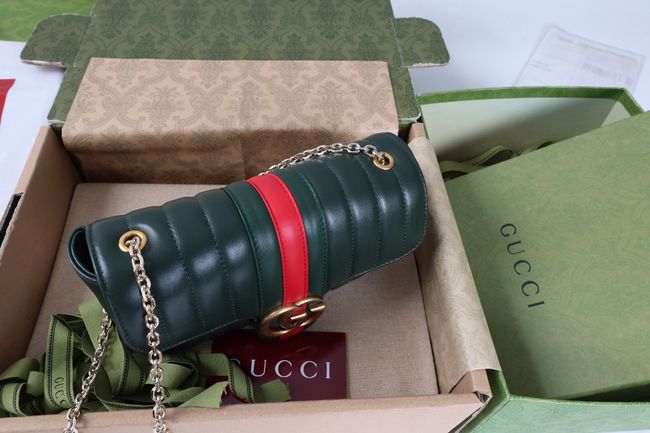 Gucci Jetset GG Marmont small shoulder bag A006X1 Dark green