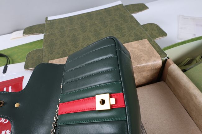 Gucci Jetset GG Marmont small shoulder bag A006X1 Dark green