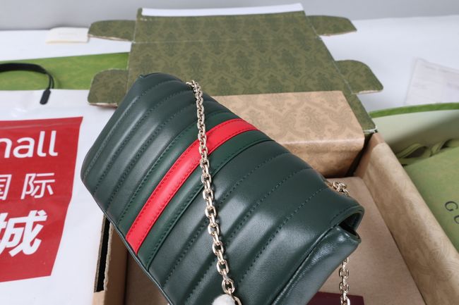 Gucci Jetset GG Marmont small shoulder bag A006X1 Dark green