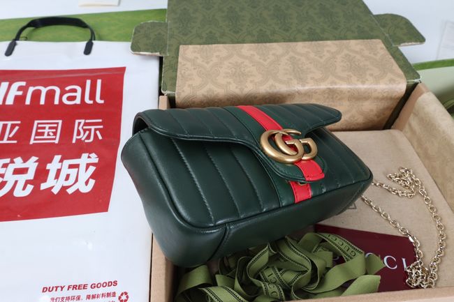 Gucci Jetset GG Marmont small shoulder bag A006X1 Dark green