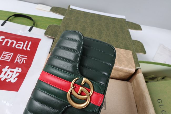 Gucci Jetset GG Marmont small shoulder bag A006X1 Dark green