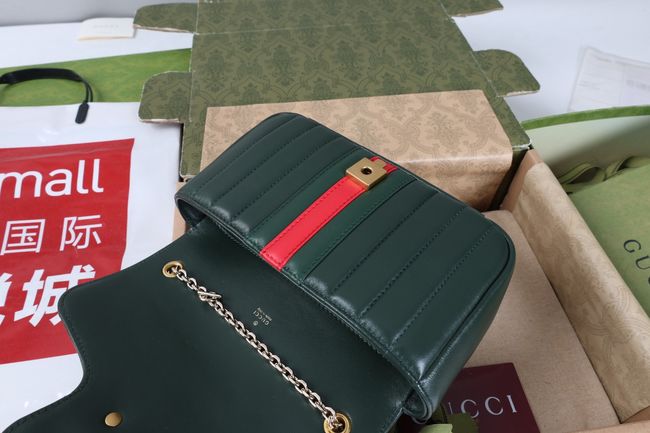 Gucci Jetset GG Marmont small shoulder bag A006X1 Dark green