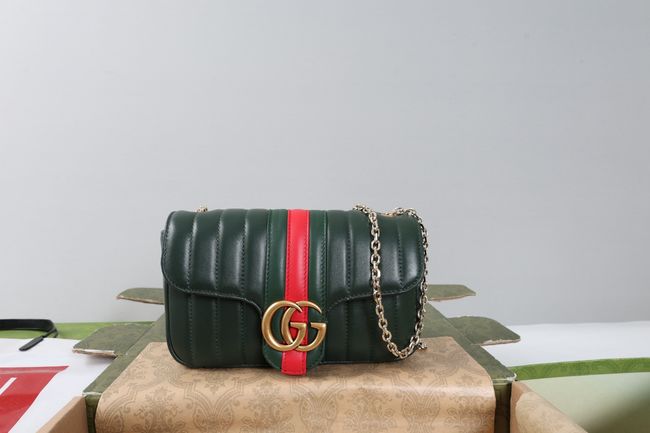 Gucci Jetset GG Marmont small shoulder bag A006X1 Dark green