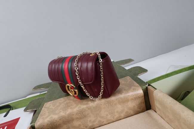 Gucci Jetset GG Marmont small shoulder bag A006X1 burgundy