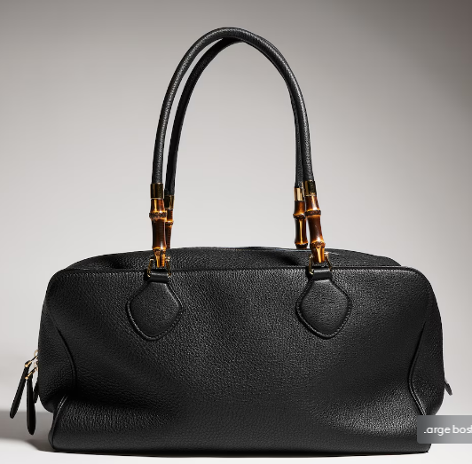 Gucci Large boston bag with bamboo A006OD Black
