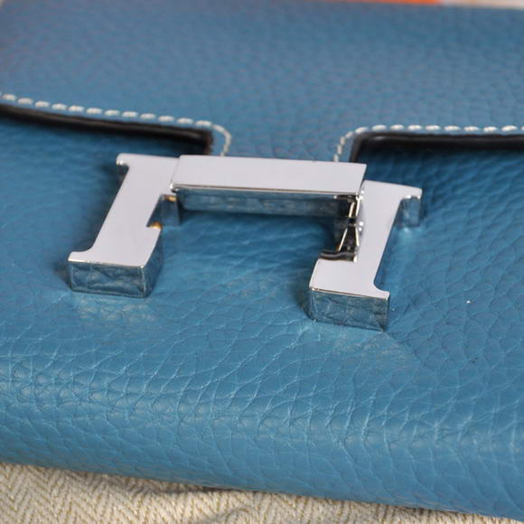 Hermes Constance Togo Leather Wallets A608 Blue Hermes Constance Togo Leather Wallets A608 Blue