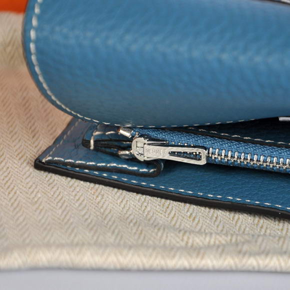 Hermes Constance Togo Leather Wallets A608 Blue Hermes Constance Togo Leather Wallets A608 Blue
