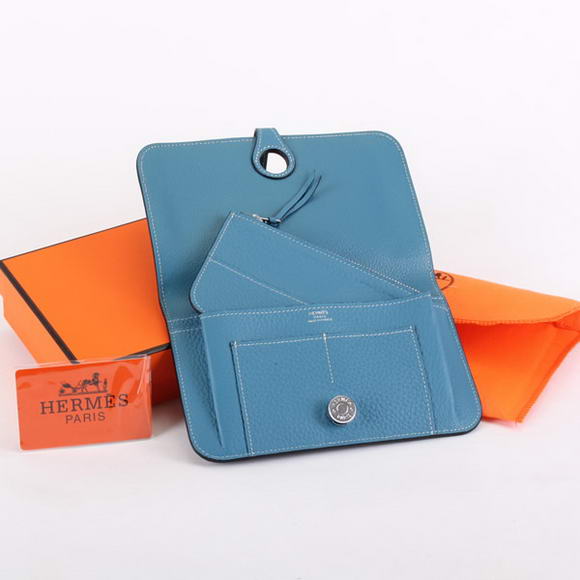 Hermes Dogon Combined Wallets A508 Blue Hermes Dogon Combined Wallets A508 Blue