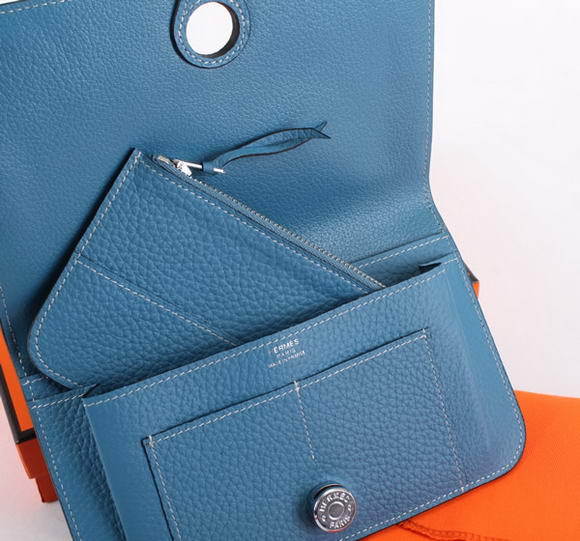 Hermes Dogon Combined Wallets A508 Blue Hermes Dogon Combined Wallets A508 Blue