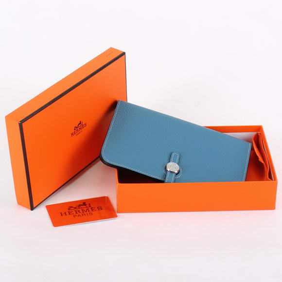 Hermes Dogon Combined Wallets A508 Blue Hermes Dogon Combined Wallets A508 Blue