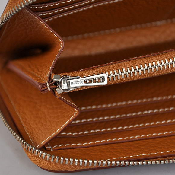 Hermes Evelyn Long Wallet Zip Purse A808 Camel