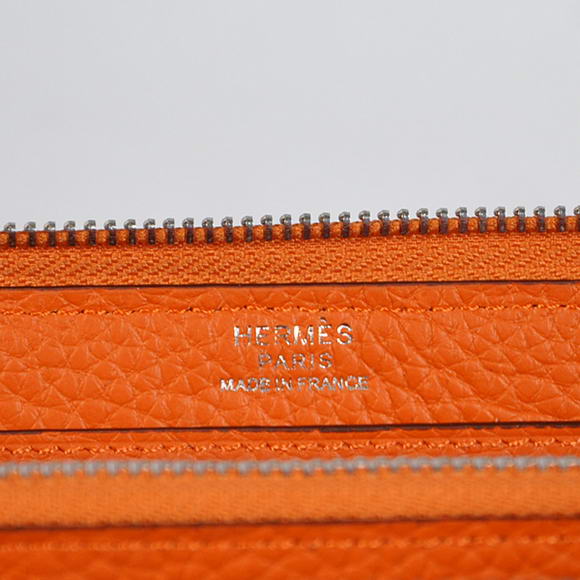 Hermes Evelyn Long Wallet Zip Purse A808 Orange