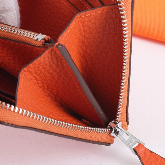 Hermes Togo Leather Perforated Zippy Wallet 9032 Orange Hermes Togo Leather Perforated Zippy Wallet 9032 Orange