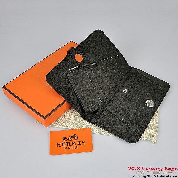 Hermes Dogon Wallet Travel Case H001 Black Hermes Dogon Wallet Travel Case H001 Black